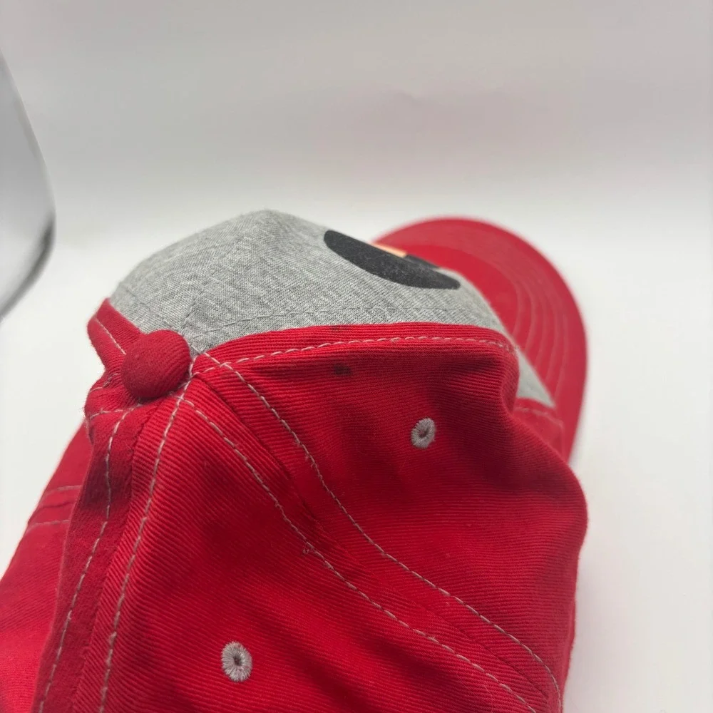 Disney Mickey Mouse Youth Baseball Hat Red Gray Adjustable Cap